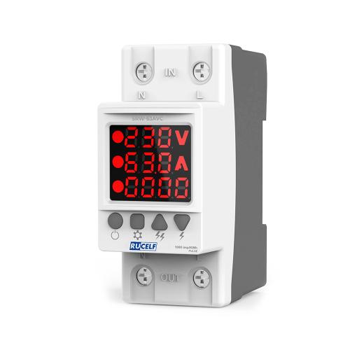 Реле напряжения и тока RUCELF SRW-63AVC со счетчиком